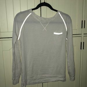 LULULEMON WHITE STRIPED LONG SLEEVE
